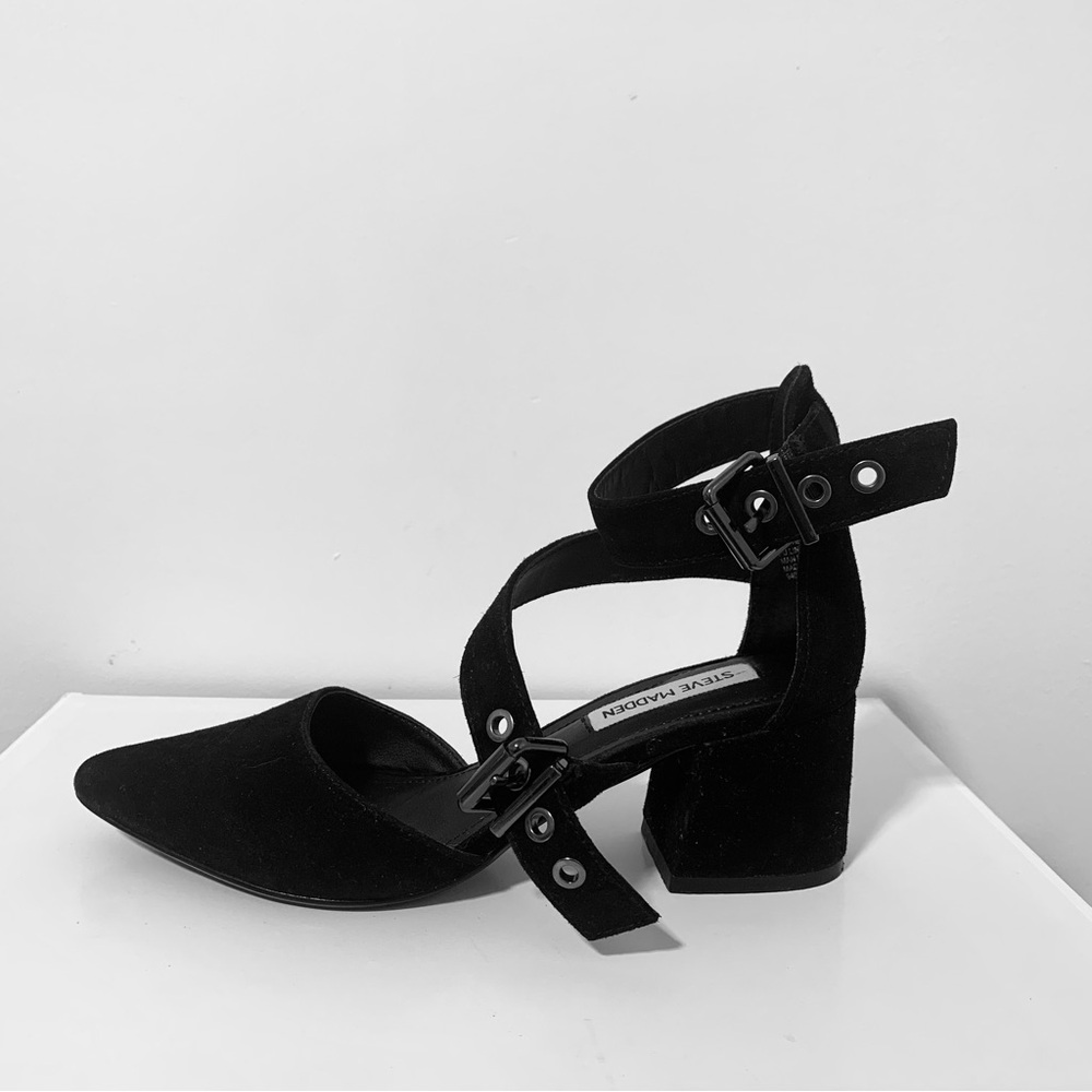 Steve Madden Black Strappy Heels